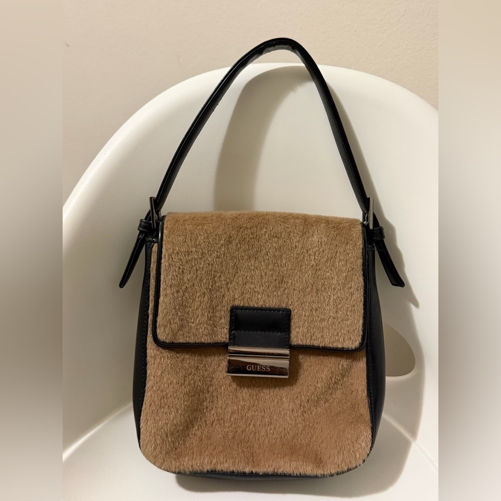 Guess Faux Fur Fabric Bag